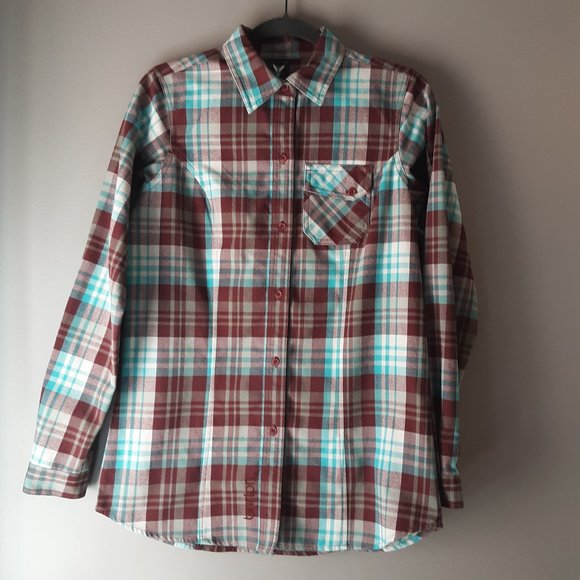 Burton Women's Dryride Plaid Flannel Button Up Shirt Size Small - Picture 1 of 16